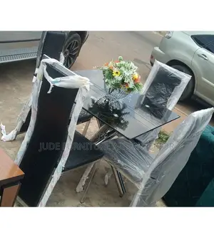 Foreign Glass Dinning With Marble Chair