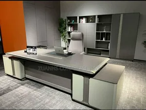 Classic Executive Office Table 2meters With Book Shelves