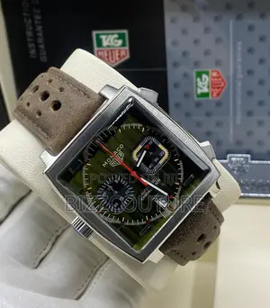 Original Monaco Heuer Chronograph Gray Leather Watch