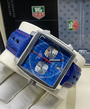Original Monaco Automatic Chronograph Blue Leather Watch