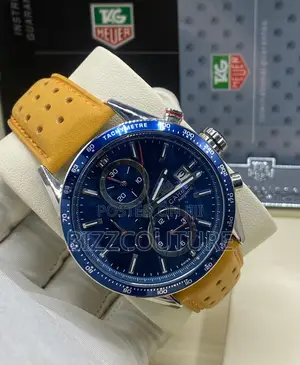 Original Carrera Automatic Chronograph Yellow Leather Watch