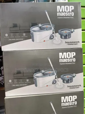 Mop Maestro 360° Rotating High Quality PVC Mop With 2 Heads and Bucket