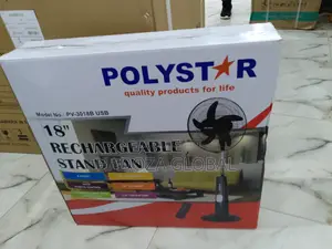Brand New Durable Polystar Standing Fan Rechargeable Fan 18"