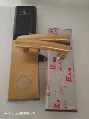 Hotel Door Lock With RFID Card Access Control Gold