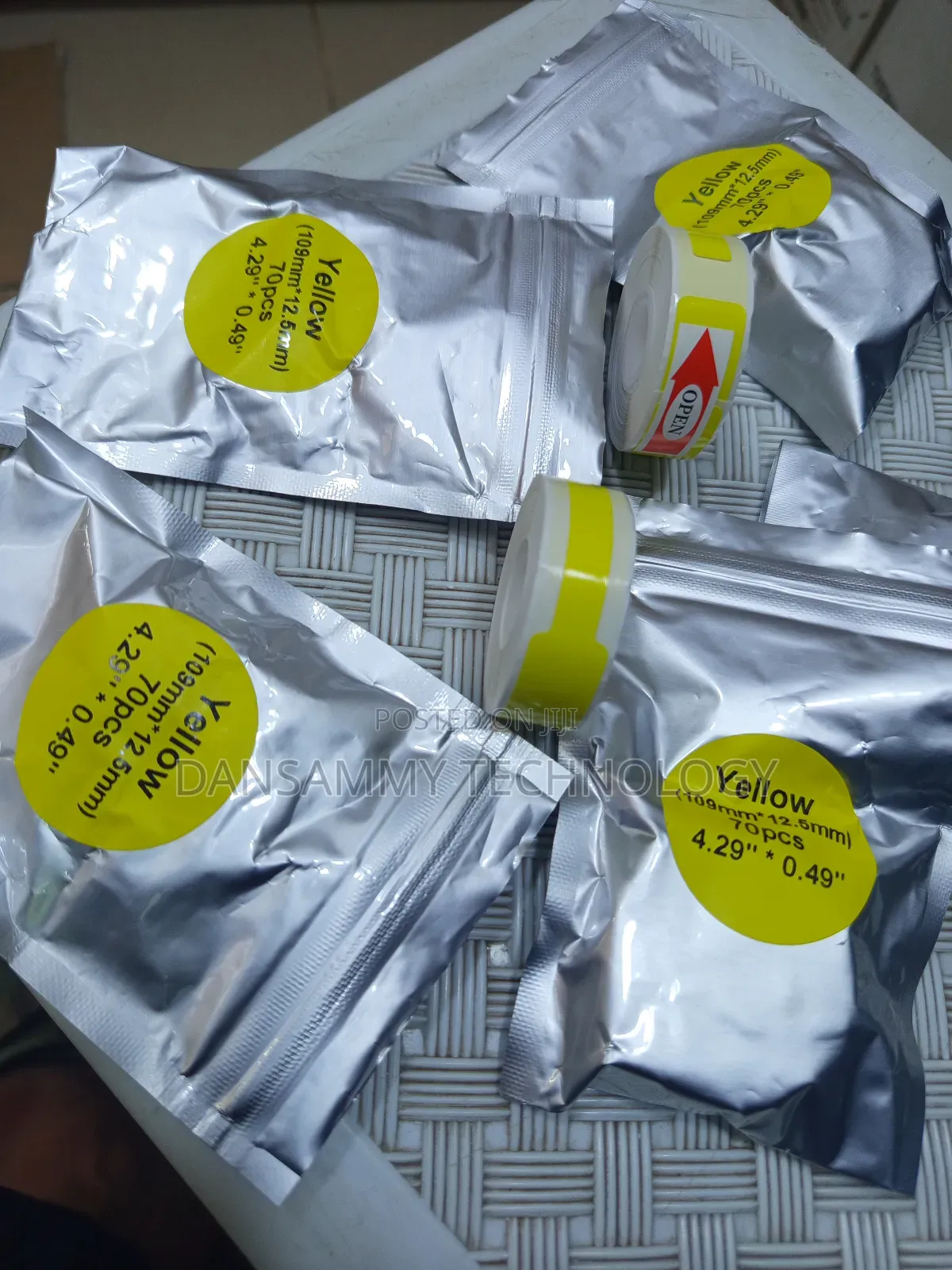 Yellow Cable Ring Label