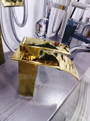 Gold Waterfall Basin Mixer