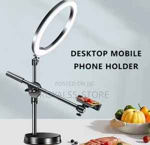 Desktop Phone Holder With 10inches Ringlight for Videoing