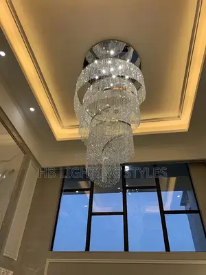 Large Spiral Design Crystal Chandelier Light
