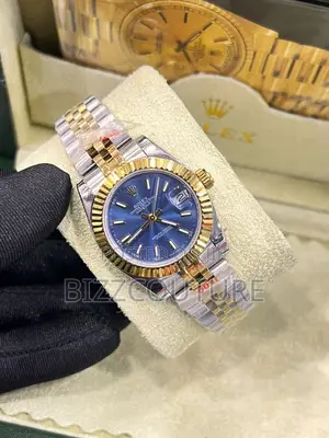 Original Rolex Oyster Perpetual Blue Dail Silver Chain Watch