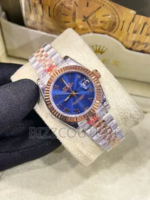 Original Rolex Oyster Perpetual Blue Dail Silver Chain Watch