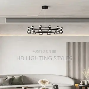 Nordic Glass Dumbbell Chandelier Black Chandelier Light