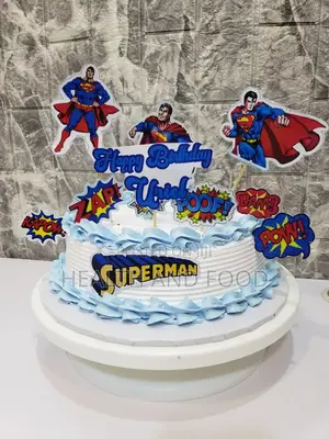 8" Superman Birthday Cake 2 Flavor