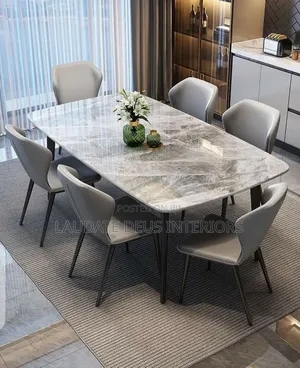 New Imported Classic 6 Seaters Marble Top Dining Set