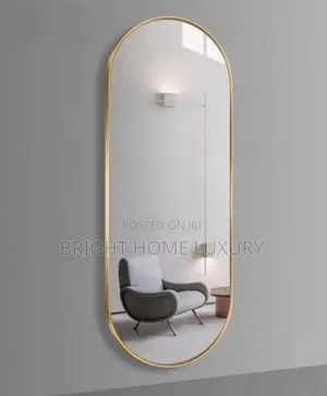 Gold Frame Wall Mounted Long Mirror