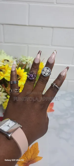 Non Tarnishing Titanium Gold Chunky Fashion Rings