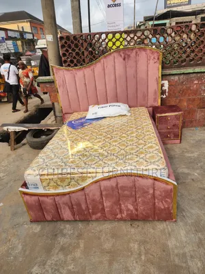 Quality 4.5by6 Upholstery Padded Bed Frame With One Bed Side