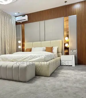 Full Bedroom Set With Wall Cladding and Lightinings