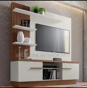 Tv Stand Design With Brown Clauding Design and Shelf
