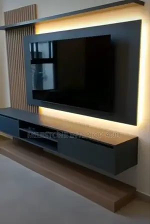 Wall Panel With Defined Background Lights and Console