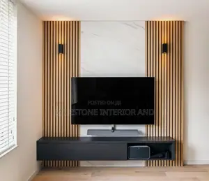 High Quality Tv Panel With Wall Clauding Suspended Console