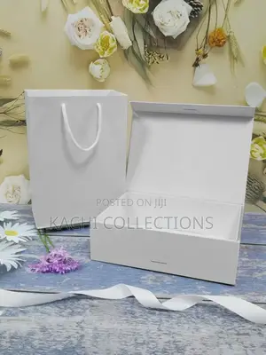Classic White Gift Box With Ribbon Closure