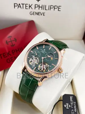Original Patek PHILIPPE Geneve Automatic Green Leather Watch