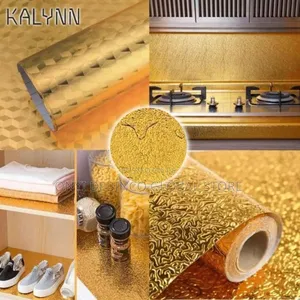 Gold Drops Look Self Adhesive Cabinet Foil Kitchen Wallpaper