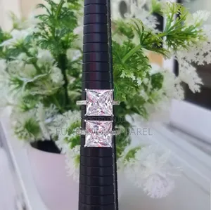 S925 Square Sterling Silver Engagement Ring