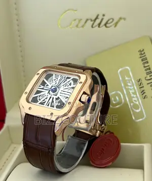 Original Cartier Mechanical Brown Leather Strap Watch