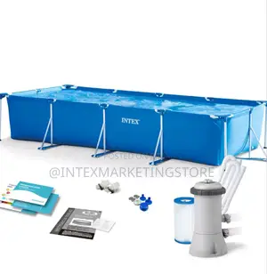 Intex 14ft 9" X 7ft 3" X 33" Metal Frame Pool Filter Pump