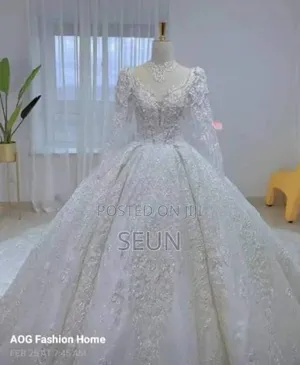 Trendy Wedding Gown With Accessories for Rent