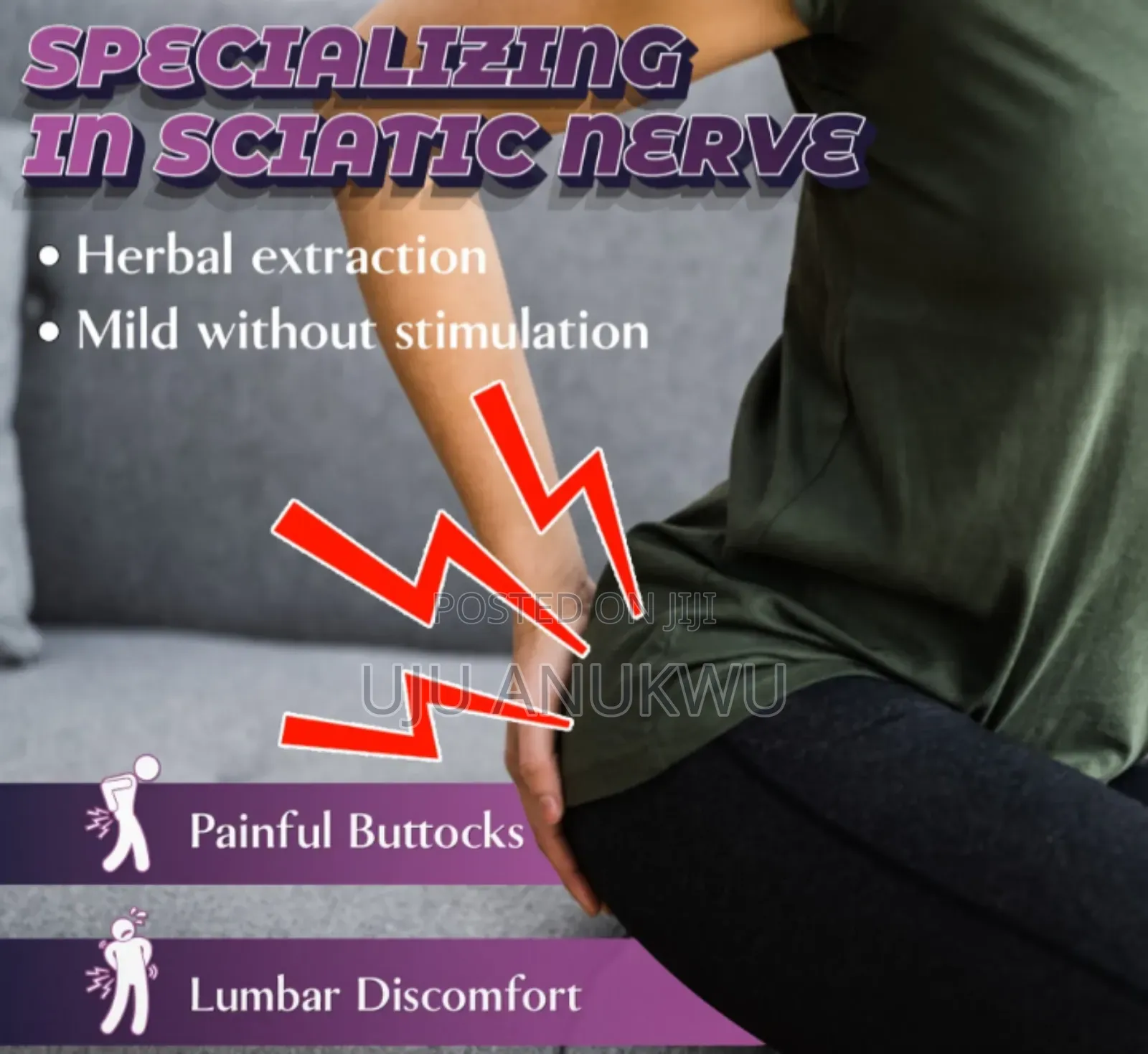 Sciatica Nerve Pain, Lower Back, Hip Relief Patch