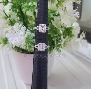 Double Rim Sterling Silver Engagement Ring