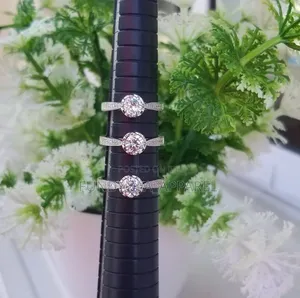 S925 Round Silver Engagement Ring