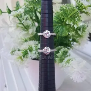S925 Round Silver Engagement Ring