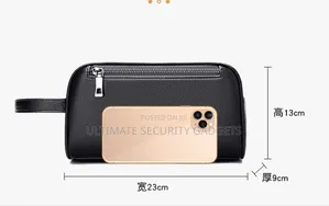 Men Leather Handbag With Security Lock