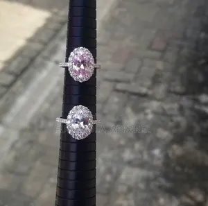 S925 Single Rim Oval Silver Engagement Ring