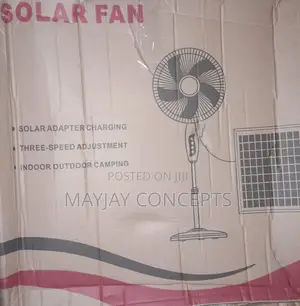 16" 3in1 AC/DC Solar Rechargeable Standing Fan+Solar Panel