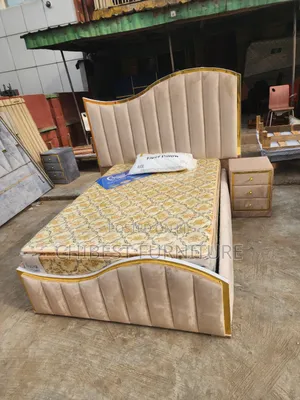 Quality 4.5by6 Upholstery Padded Bed Frame With One Bed Side