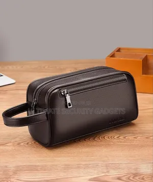 Men Leather Handbag With Security Lock