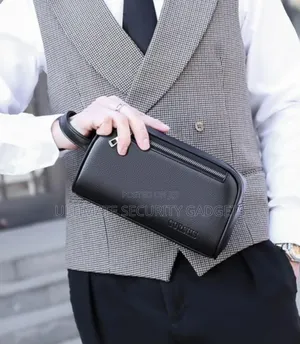 Men Leather Handbag With Security Lock