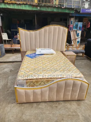 Quality 4.5by6 Upholstery Padded Bed Frame With One Bed Side