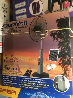 Dura Volt 3in1 18” Inches Rechargeable Standing Fan.
