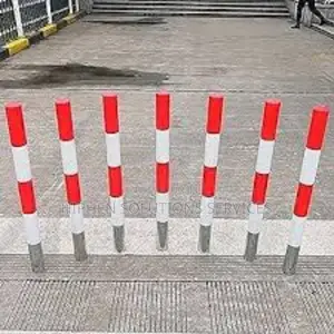 Stainless Steel Parking Barrier Post With Reflective Strips