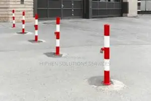 Stainless Steel Parking Barrier Post With Reflective Strips