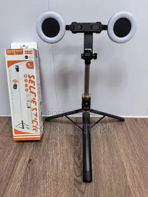Selfie Stick Tripod Stand With Double Ring Fill Light - 1.7m