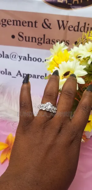 S925 Square Sterling Silver Bridal Wedding Ring