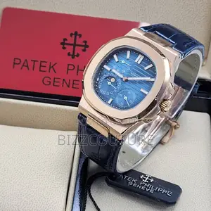 Original PATEK PHILIPPE Chronograph Blue Dail Leather Watch