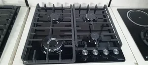 4 Burner Built in Gas Cooker Hob Black Stainless Steel