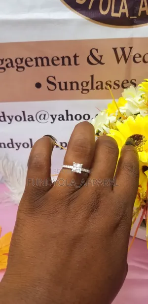 S925 Square Sterling Silver Engagement Ring